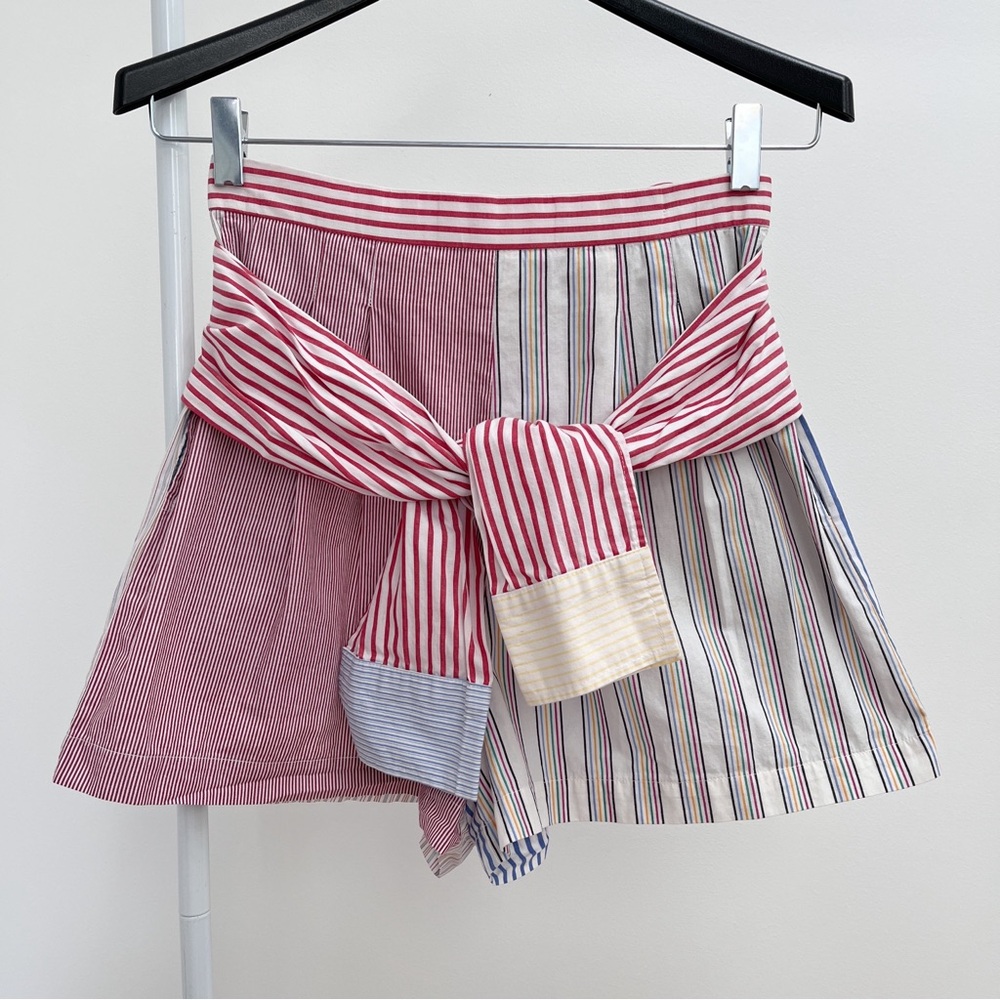 Vintage Times Seven 7 Todd Oldham patchwork shorts tie waist M stripes rare - Picture 2 of 15